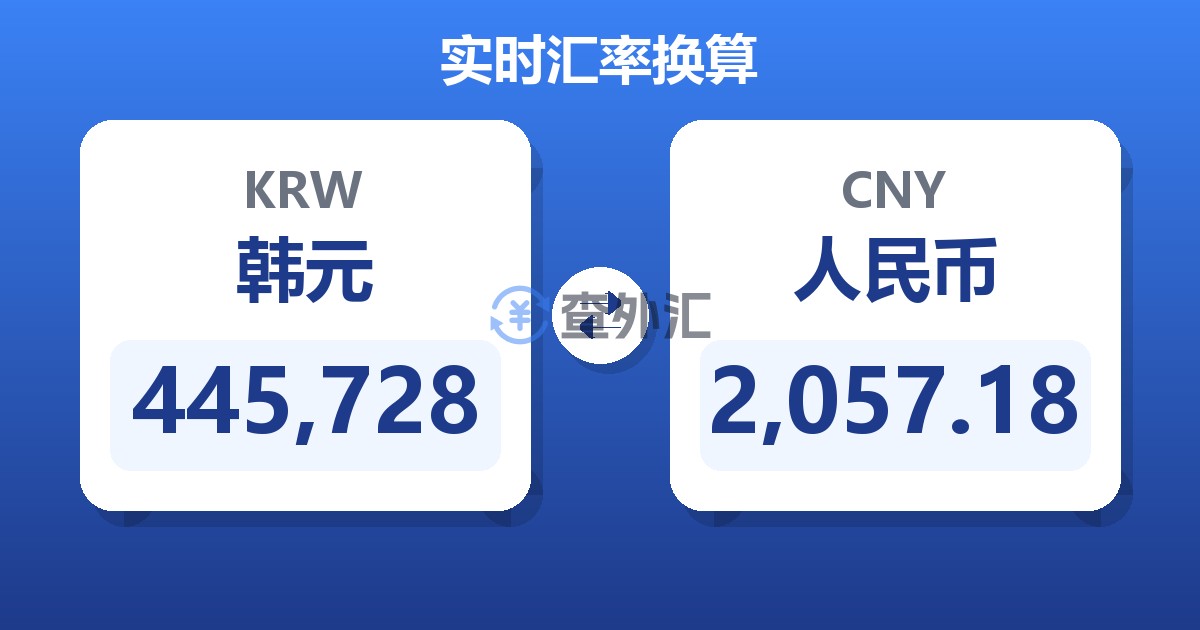 445,728韩元兑人民币
