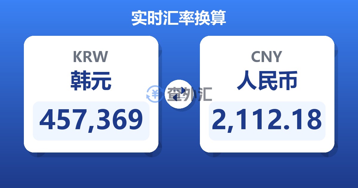 457,369韩元兑人民币