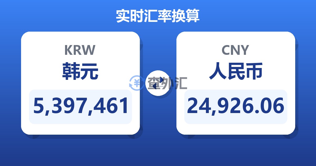 5,397,461韩元兑人民币
