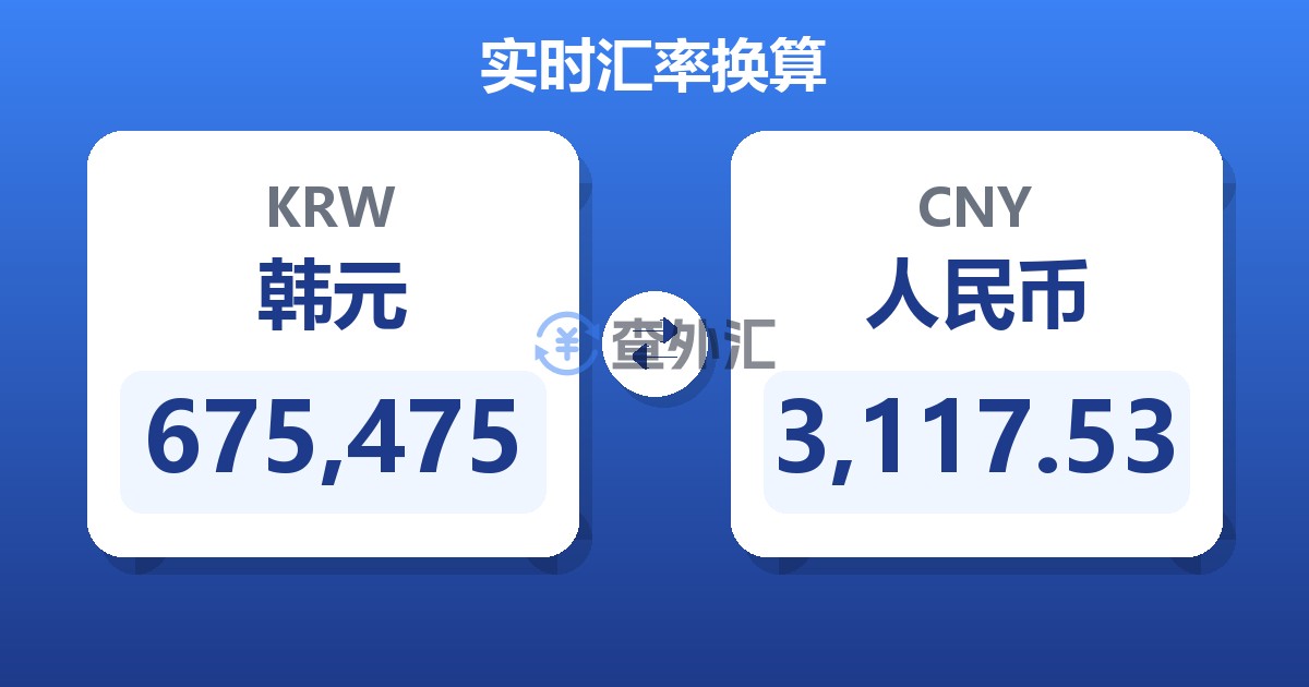 675,475韩元兑人民币