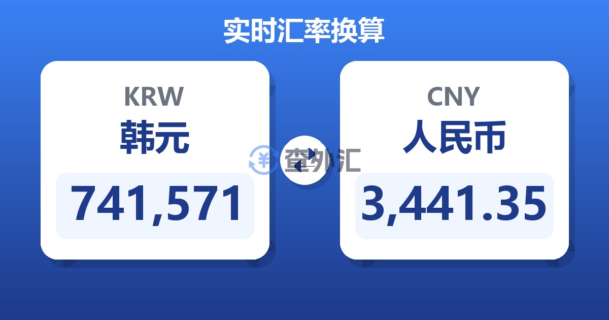 741,571韩元兑人民币