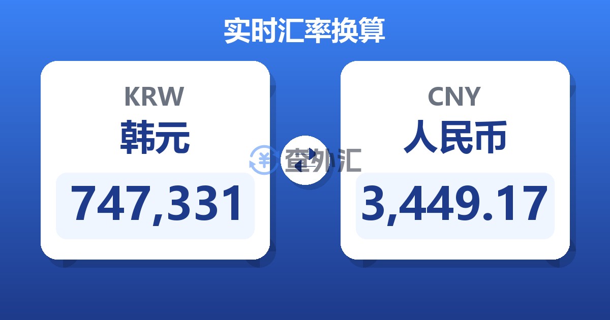 747,331韩元兑人民币