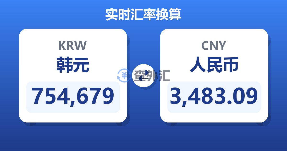 754,679韩元兑人民币