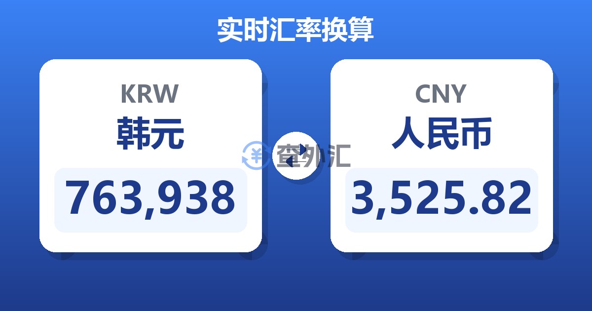 763,938韩元兑人民币