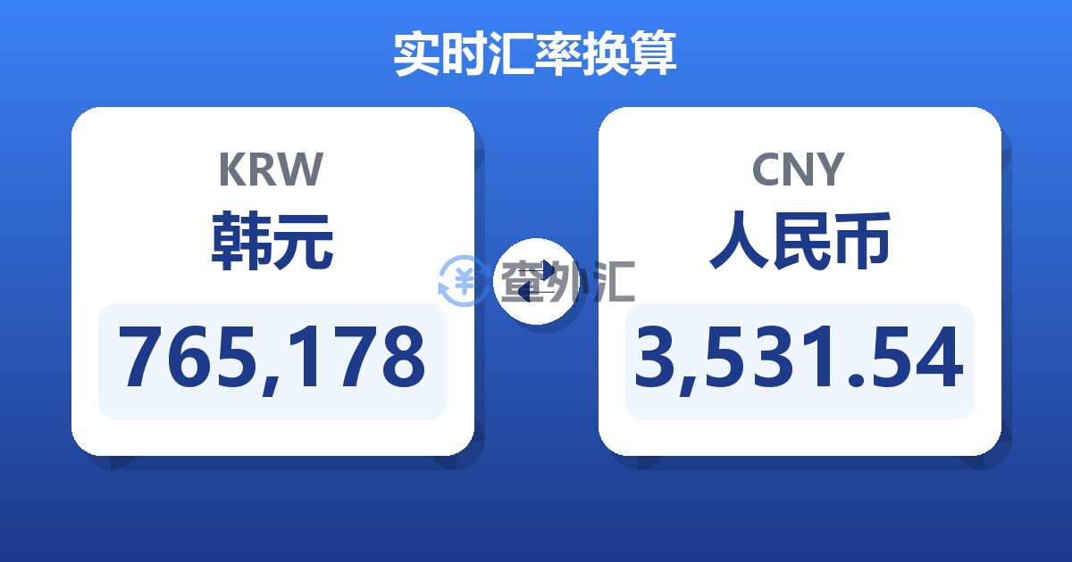 765,178韩元兑人民币