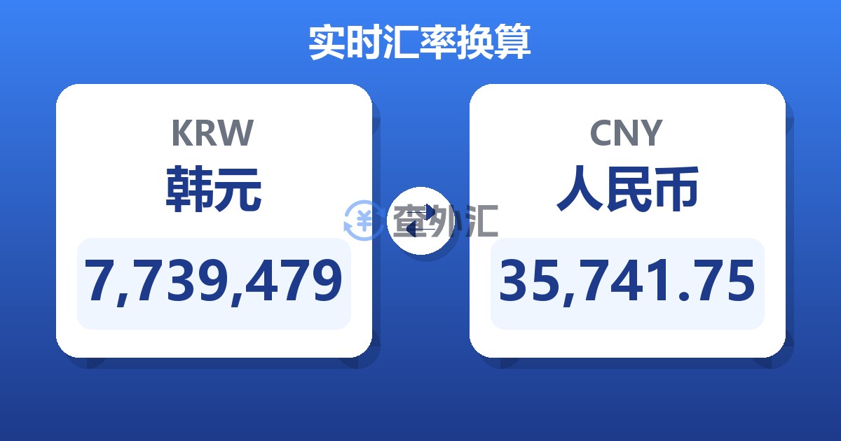 7,739,479韩元兑人民币