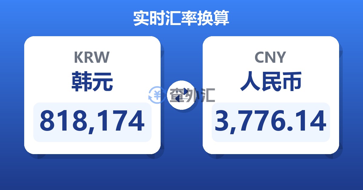 818,174韩元兑人民币