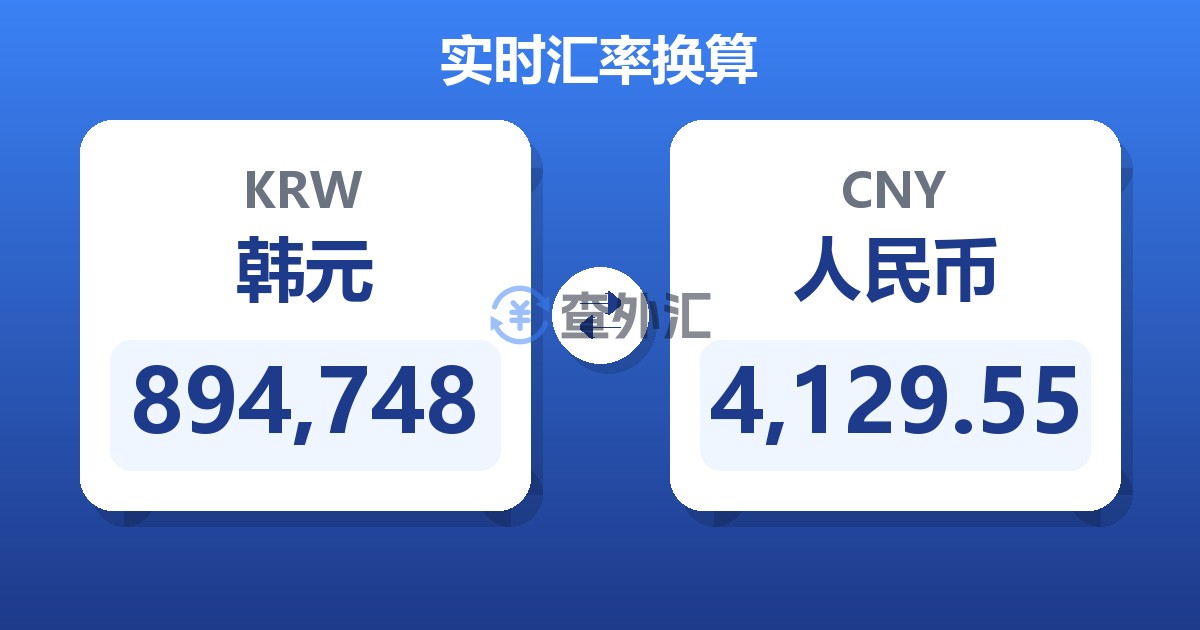 894,748韩元兑人民币