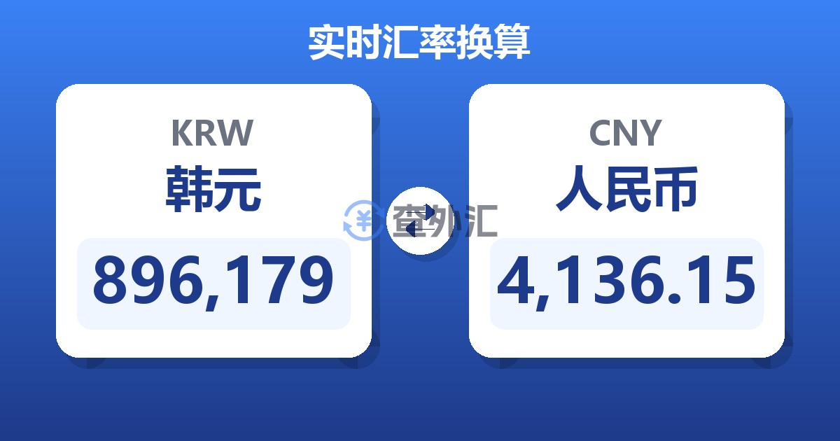 896,179韩元兑人民币
