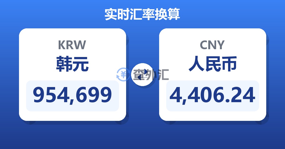 954,699韩元兑人民币