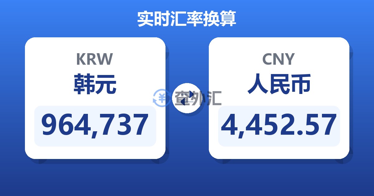964,737韩元兑人民币