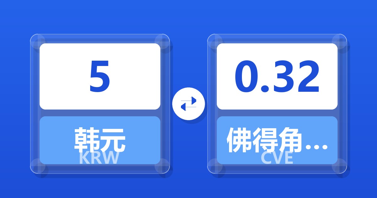 5韩元兑佛得角埃斯库多