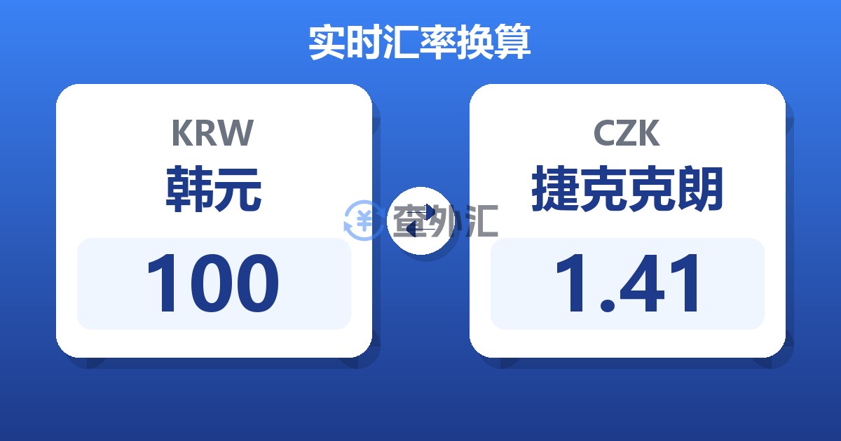 100韩元兑捷克克朗