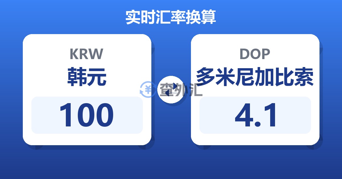100韩元兑多米尼加比索