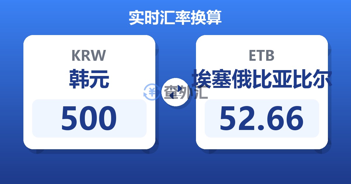 500韩元兑埃塞俄比亚比尔