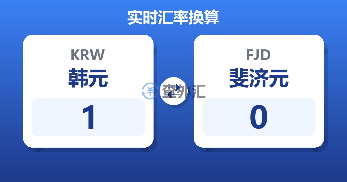 1韩元兑斐济元