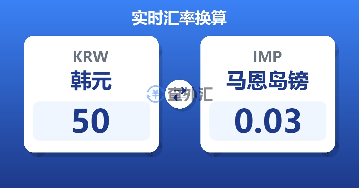 50韩元兑马恩岛镑