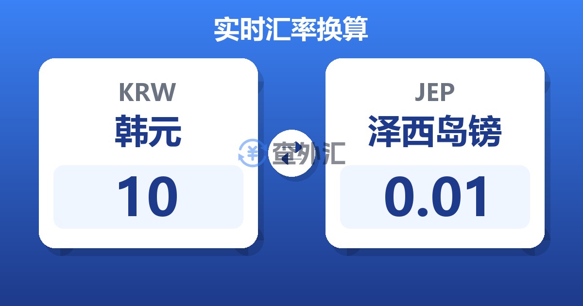 10韩元兑泽西岛镑