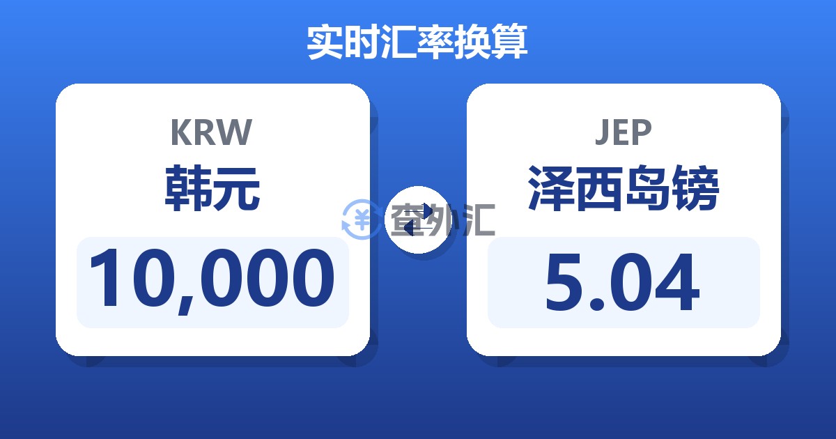 10,000韩元兑泽西岛镑
