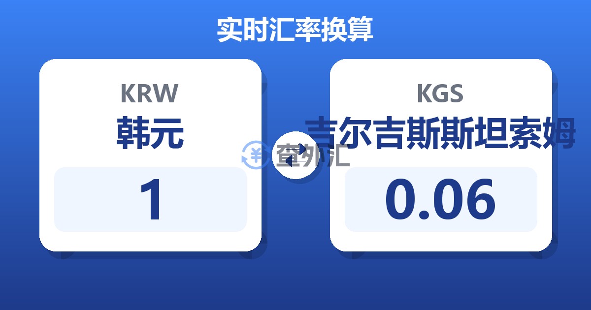 1韩元兑吉尔吉斯斯坦索姆