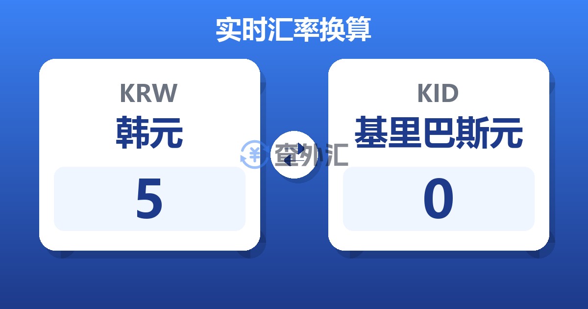 5韩元兑基里巴斯元