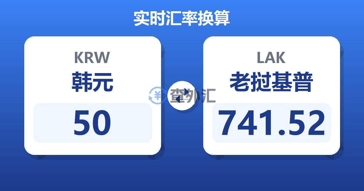 50韩元兑老挝基普