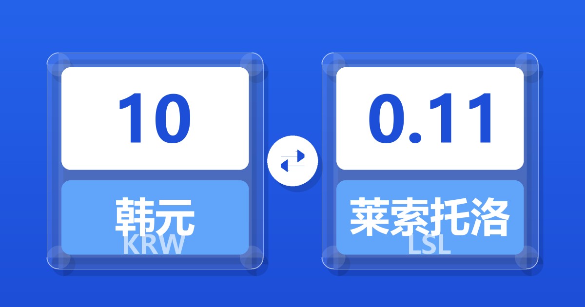 10韩元兑莱索托洛蒂