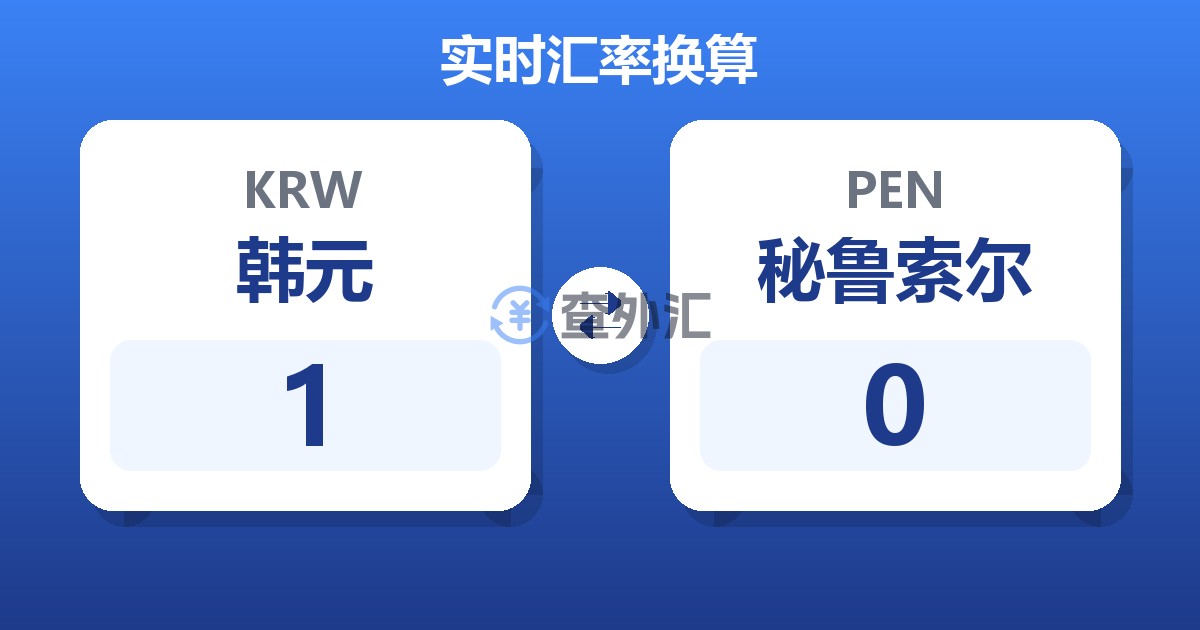 1韩元兑秘鲁索尔