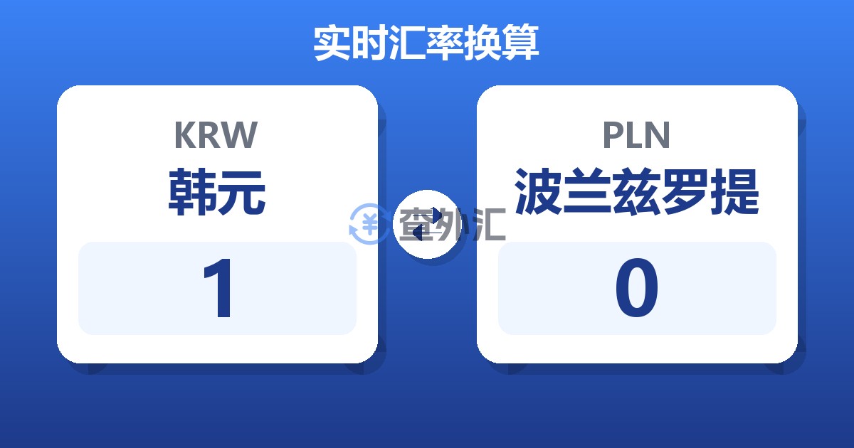 1韩元兑波兰兹罗提