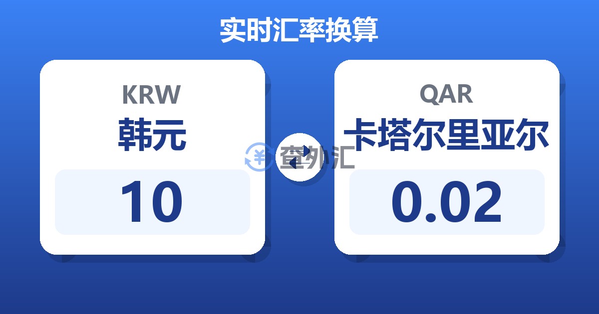 10韩元兑卡塔尔里亚尔