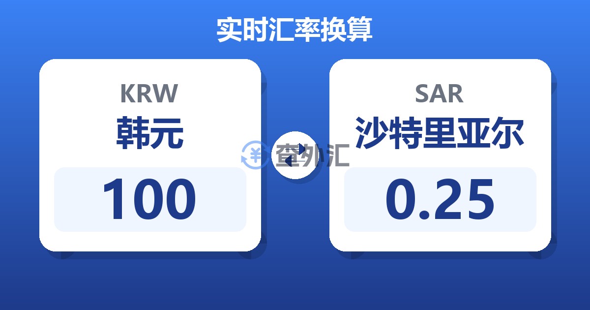 100韩元兑沙特里亚尔