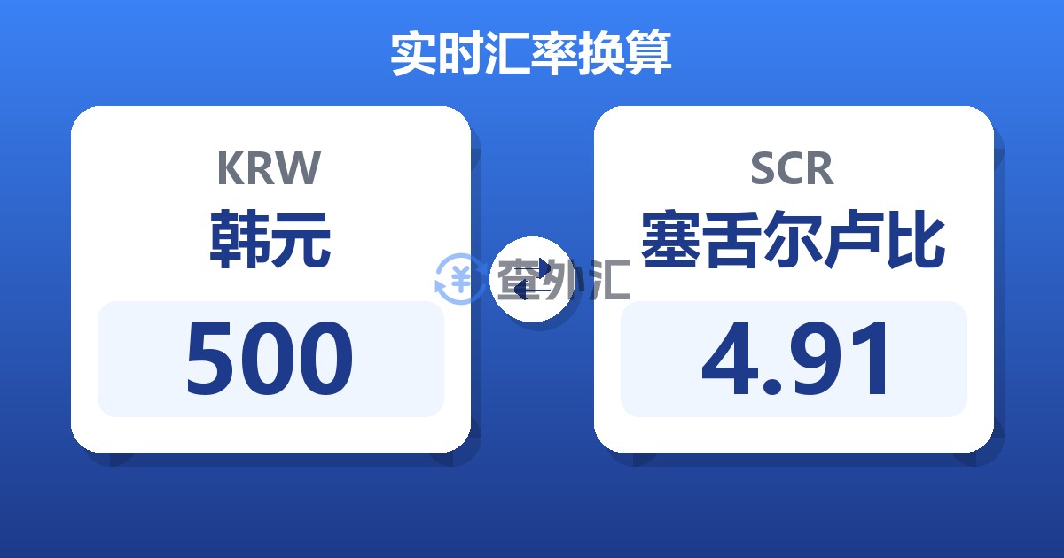 500韩元兑塞舌尔卢比