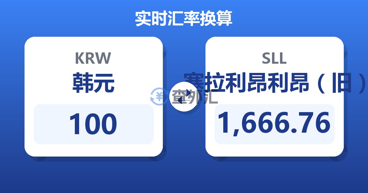 100韩元兑塞拉利昂利昂（旧）