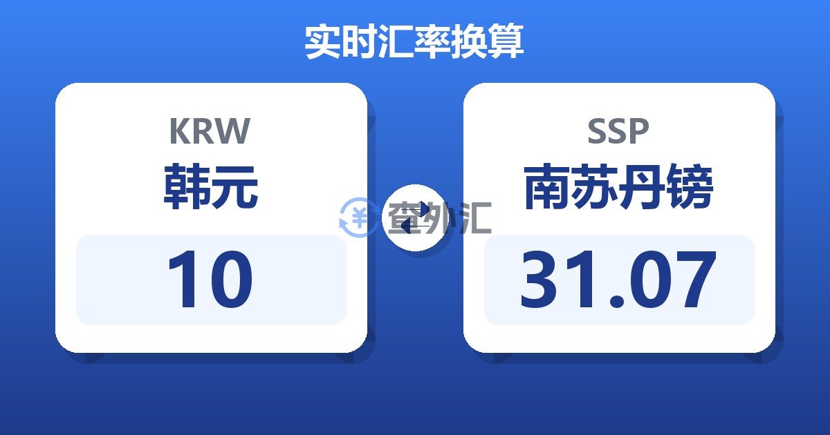 10韩元兑南苏丹镑
