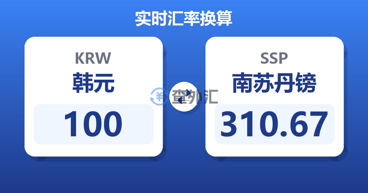 100韩元兑南苏丹镑