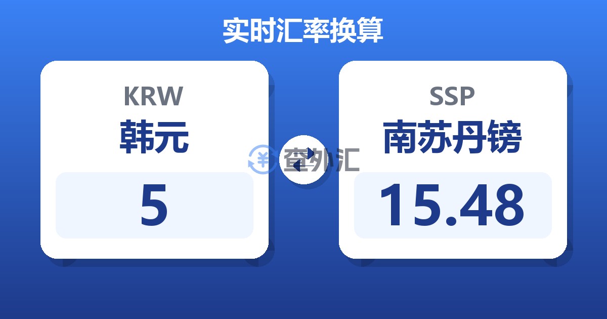 5韩元兑南苏丹镑