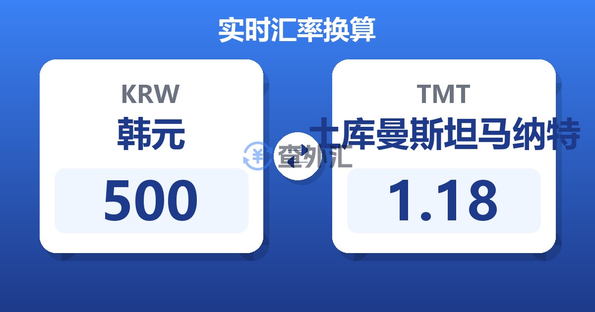 500韩元兑土库曼斯坦马纳特
