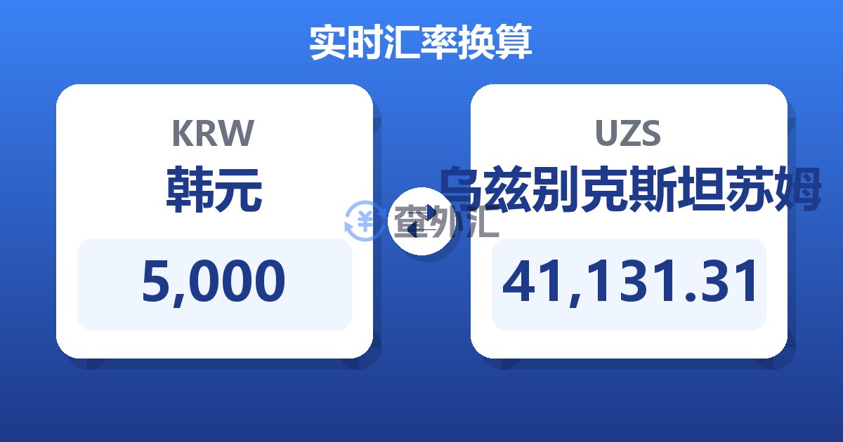 5,000韩元兑乌兹别克斯坦苏姆