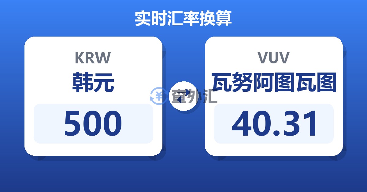 500韩元兑瓦努阿图瓦图