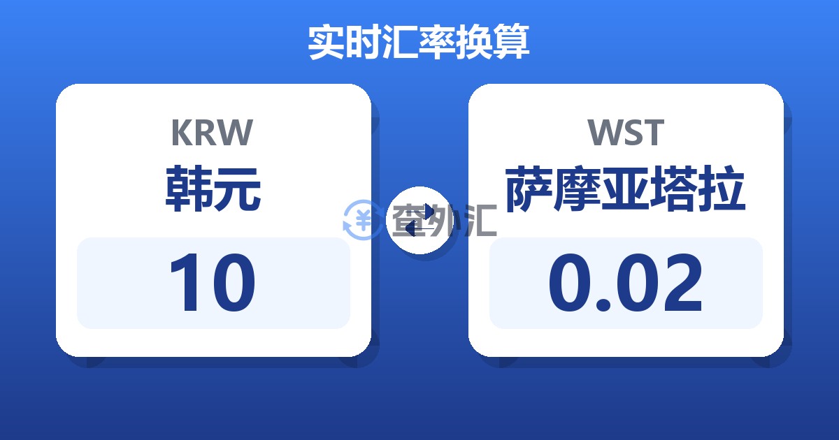 10韩元兑萨摩亚塔拉