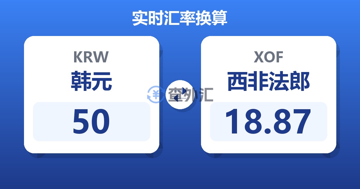 50韩元兑西非法郎
