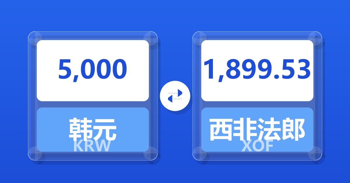 5,000韩元兑西非法郎