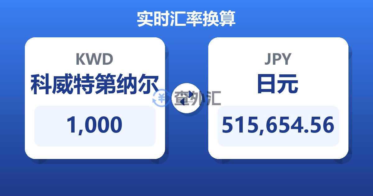 1,000科威特第纳尔兑日元