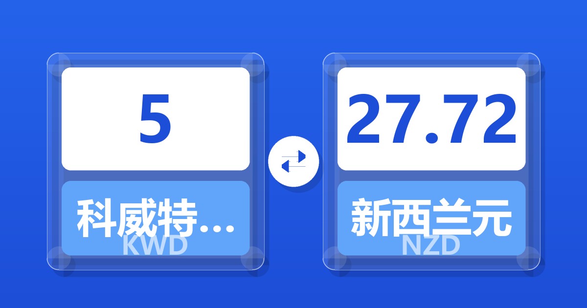 5科威特第纳尔兑新西兰元