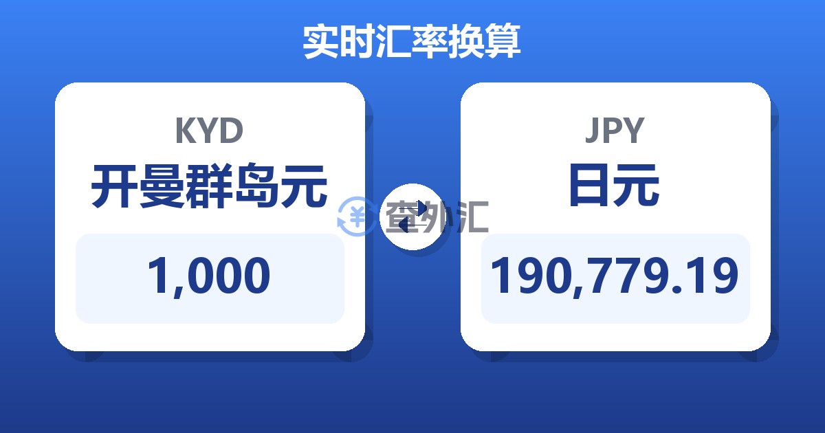 1,000开曼群岛元兑日元