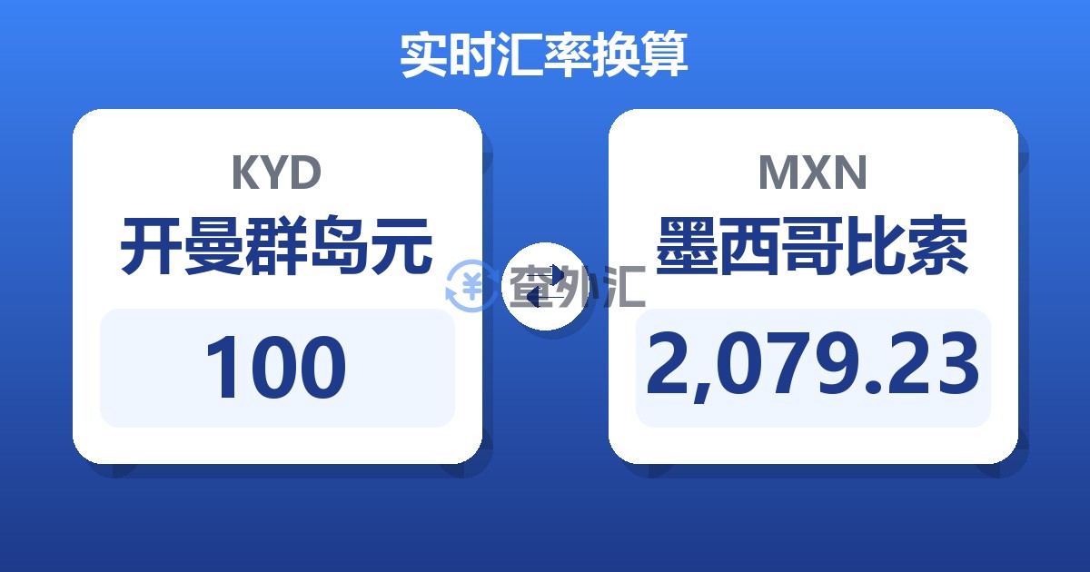 100开曼群岛元兑墨西哥比索