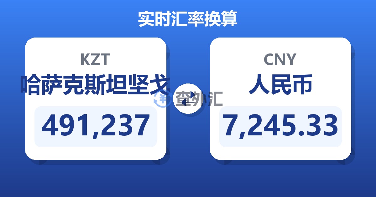 491,237哈萨克斯坦坚戈兑人民币