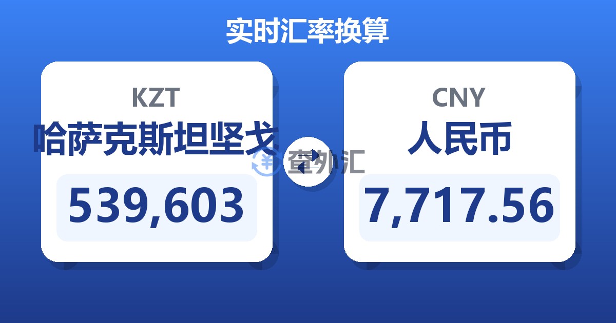 539,603哈萨克斯坦坚戈兑人民币