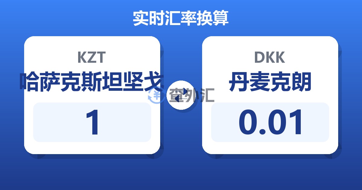 1哈萨克斯坦坚戈兑丹麦克朗