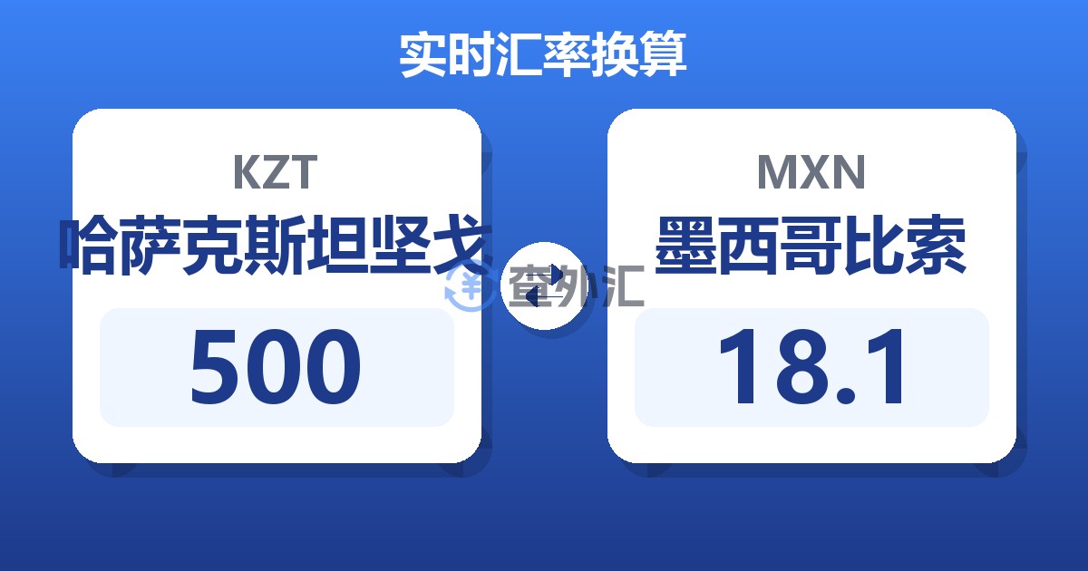 500哈萨克斯坦坚戈兑墨西哥比索